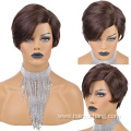 Short Brazilian Human Hair Wig Vendors Wholesale U part Virgin Hair Pixie Cut Wigs For Black Women